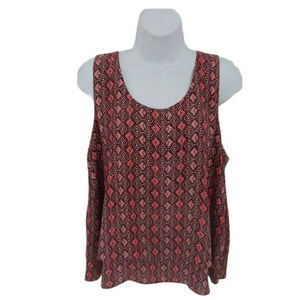 Reitmans Blouse Layers, Sleeveless, Geometric,  L